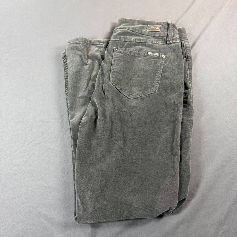 Seven7 Tummy Less High Rise Skinny Corduroy Pants Grey Quiet Shade MY1975VE 10